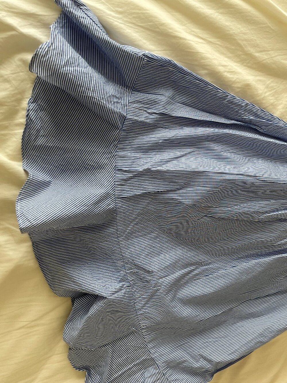 Ruffle Blue and White Stripe Wrap Dress in Medium - Picture 3 of 8